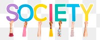 Society word png element, transparent background