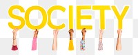 Society word png element, transparent background