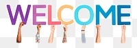 Welcome word png element, transparent background