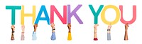 Thank you word png element, transparent background