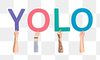 YOLO word png element, transparent background