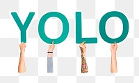 YOLO word png element, transparent background