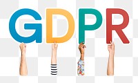 GDPR word png typography, transparent background