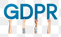 GDPR word png typography, transparent background