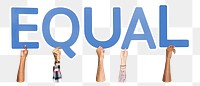 Equal word png typography, transparent background