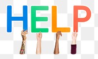 Help word png typography, transparent background