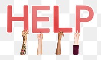 Help word png typography, transparent background