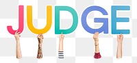 Judge word png typography, transparent background