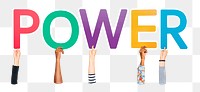 Power word png typography, transparent background