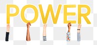 Power word png typography, transparent background