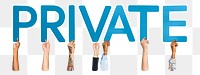 Private word png typography, transparent background