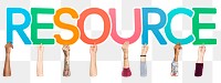 Resource word png typography, transparent background