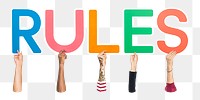 Rules word png typography, transparent background