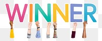 Winner word png typography, transparent background