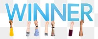 Winner word png typography, transparent background