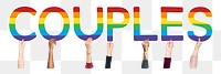 Couples word png element, transparent background