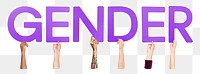 Gender word png element, transparent background