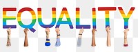 Equality word png element, transparent background