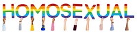 Homosexual word png element, transparent background