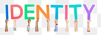 Identity word png element, transparent background