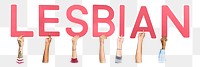 Lesbian word png element, transparent background