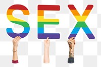 Sex word png element, transparent background