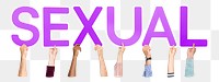 Sexual word png element, transparent background