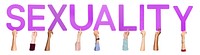 Sexuality word png element, transparent background