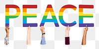 Peace word png element, transparent background