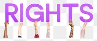 Rights word png element, transparent background