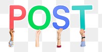 Post word png element, transparent background