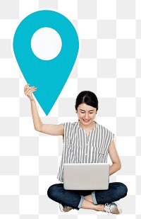 Location pin png element, transparent background