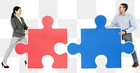 Teamwork puzzle png element, transparent background