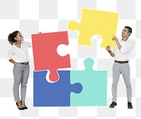 Teamwork puzzle png element, transparent background