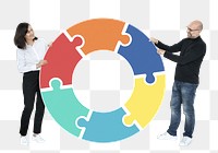 Teamwork puzzle png element, transparent background