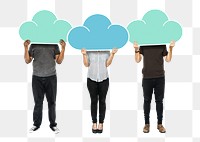 Cloud network png element, transparent background