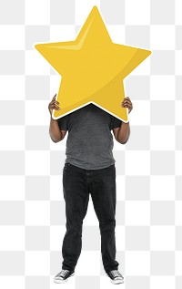 Star rating png element, transparent background