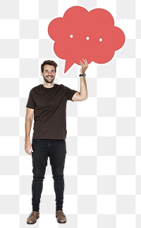 Speech bubble png element, transparent background