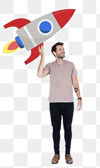 Rocket png element, transparent background