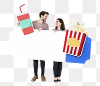 Movie date png element, transparent background