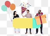 Birthday party png element, transparent background