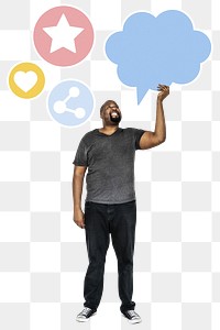 Social media png element, transparent background