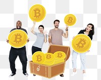 Bitcoin png element, transparent background