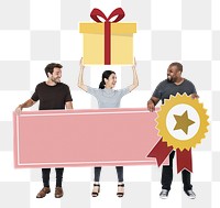 Gift voucher png element, transparent background