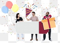 Birthday party png element, transparent background