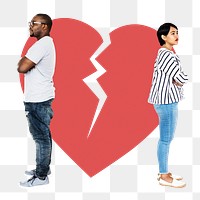 Png Couple breaking up, transparent background