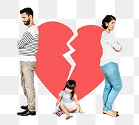 Png Sad kid with  divorced parents, transparent background