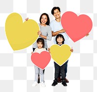 Png Happy family expressing their love, transparent background