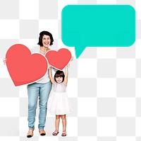 Png Mom and daughter celebrating mother's day, transparent background