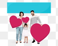 Png Happy family expressing their love, transparent background